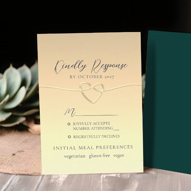 Emerald Green Wedding RSVP Card Karte (Von Creator hochgeladen)