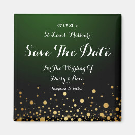 Emerald Green Wedding speichert das Date Magnet
