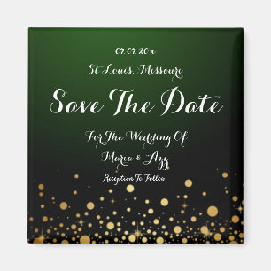 Emerald Green Wedding speichert das Date Magnet