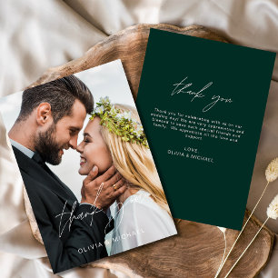 Emerald Green Wedding Vielen Dank Foto Minimalisti Dankeskarte