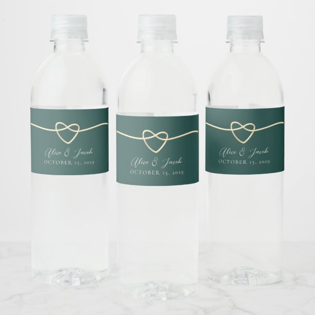 Emerald Green Wedding Water Flasche Label Wasserflaschenetikett (Flaschen)