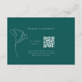 Emerald Green Wedding Website Enclosure Card Begleitkarte