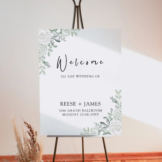 Emerald Green Wedding Welcome Sign Poster (Emerald Green Wedding Welcome Sign)