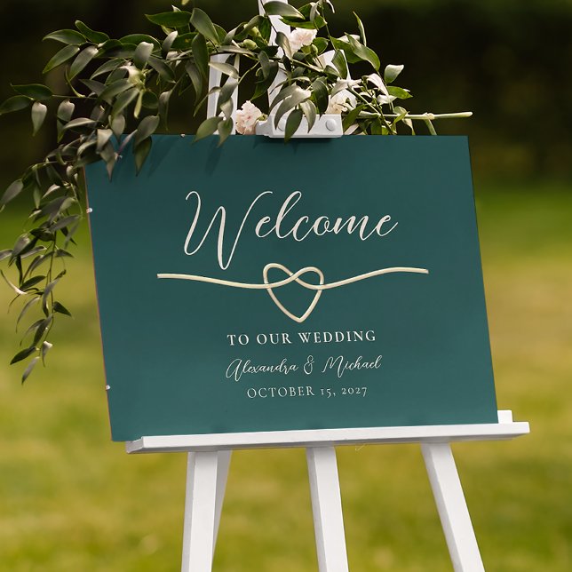 Emerald Green Wedding Welcome Sign Poster (Von Creator hochgeladen)