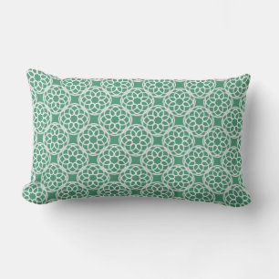Emerald Green White Geometric Seamless Muster Lendenkissen
