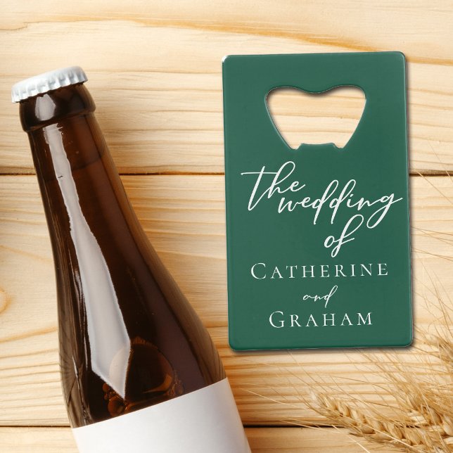 Emerald Green White Personalisiert Wedding Geldbeutel Flaschenöffner (Von Creator hochgeladen)