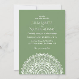 Emerald Green Wild Amazon Forest Mandala Wedding Einladung