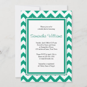 Emerald Green Zickzack Pattern Brautparty Einladung