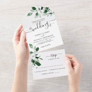 Emerald Greenery Botanical Wedding Details UAWG All In One Einladung