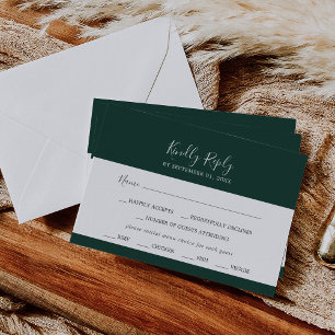 Emerald Greenery Coordinate Menü Auswahl RSVP Kart Karte