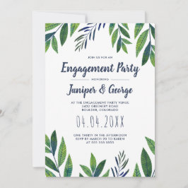 Emerald Greenery Engagement Party Einladung