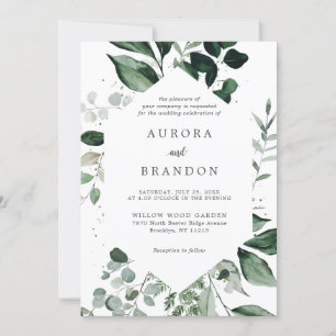 Emerald Greenery Eucalyptus Botanical Wedding Invi Einladung