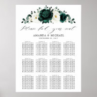 Emerald Greenery Eucalyptus Wedding Chart