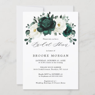 Emerald Greenery Eucalyptus White Brautparty Einladung