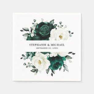 Emerald Greenery Eucalyptus White Floral Wedding Serviette