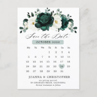 Emerald Greenery Eucalyptus White Save the Date
