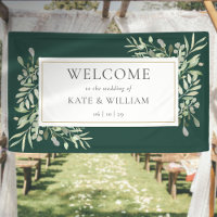 Emerald Greenery Foliage Wedding Willkommen
