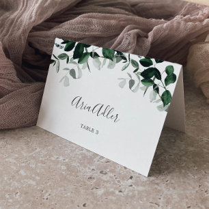 Emerald Greenery Gastname Wedding Platzkarte Tischnummer