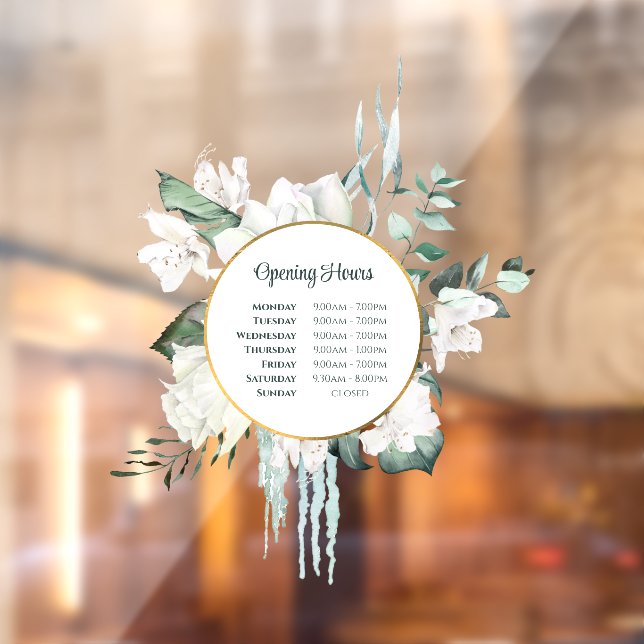 Emerald Greenery Gold Circle Openings Stunden Fensteraufkleber (Blatt 2)