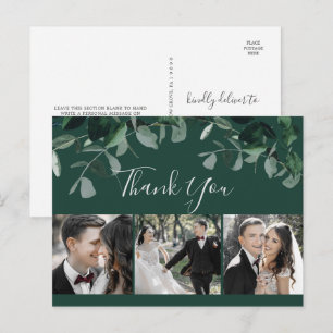 Emerald Greenery Green 3 Foto Danke Postcard Postkarte