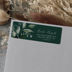 Emerald Greenery Green Return Address Label