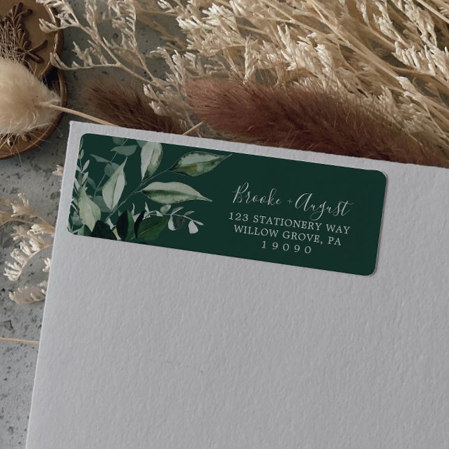 Emerald Greenery | Green Return Address Label (Von Creator hochgeladen)
