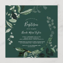 Emerald Greenery | Grüne Taufe Einladung