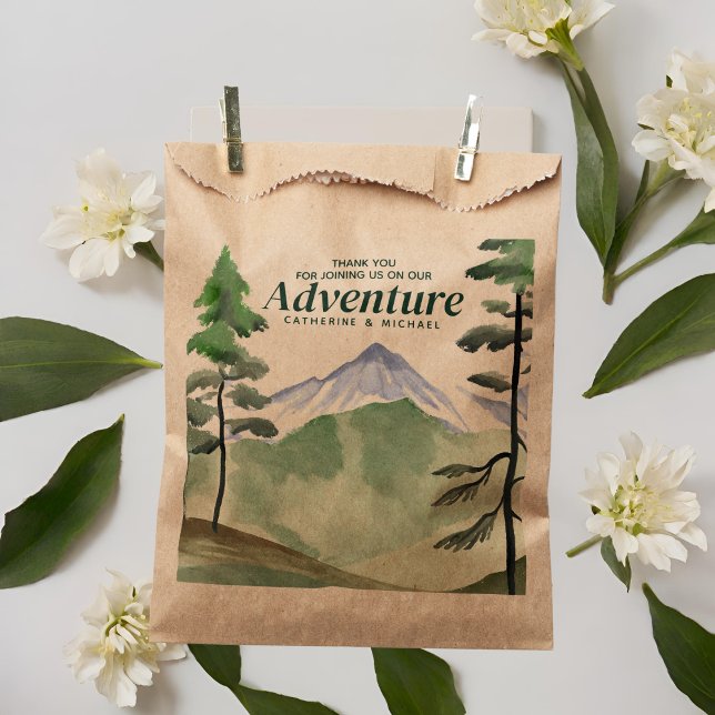 Emerald Greenery Mountain Pine Rustikale Hochzeit Geschenktütchen (Von Creator hochgeladen)