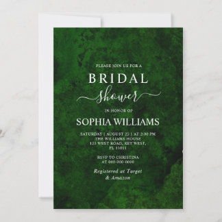 Emerald Greenery & Silver Bridal Dusche Einladung