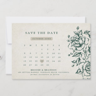Emerald Greenery Vintag Botanische Hochzeit Save The Date