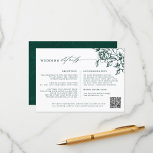 Emerald Greenery Vintage botanische Hochzeiten Det Begleitkarte