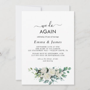 Emerald Greenery "We Do Again" Vow Erneuerung Einladung