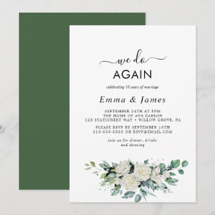 Emerald Greenery "We Do Again" Vow Erneuerung Einladung