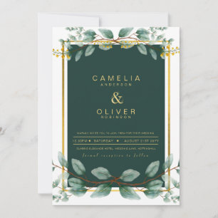 Emerald Greenery Wedding Botanical Nature lädt ein Einladung