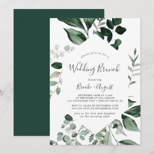 Emerald Greenery Wedding Brunch Einladung