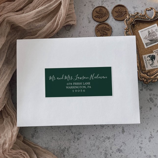 Emerald Greenery Wedding Guest Address Labels (Von Creator hochgeladen)