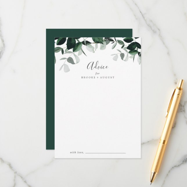 Emerald Greenery Wedding Hinweiskarte