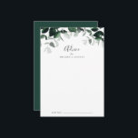 Emerald Greenery Wedding Hinweiskarte<br><div class="desc">Diese smaragdgrüne Trauungsberatungskarte ist perfekt für eine Hochzeit und kann für jede Veranstaltung verwendet werden. Das elegante und dennoch rustikale Design besticht durch stimmungsvolle, dunkelgrüne Blätter und Eukalyptus mit einem modernen böhmischen Waldgefühl. Diese Ratschläge können als Gästebuchalternative für Hochzeitsempfang, Brautparty, Babydusche oder Abschlussfeier verwendet werden. Personalisieren Sie die Karte mit...</div>