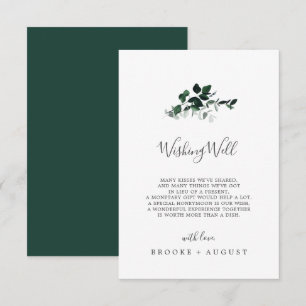 Emerald Greenery Wedding Wishing Well Card Begleitkarte