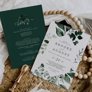 Emerald Grün Alles in Einem Hochzeit Einladung
