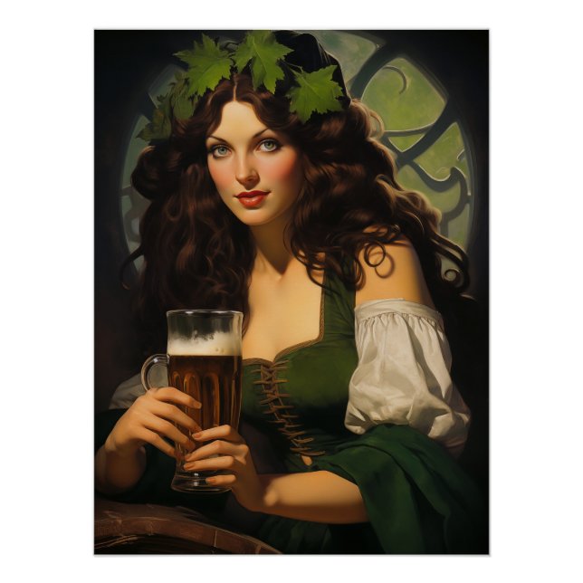 Emerald Heart, Golden Ale | Irish Maiden Poster (Vorderseite)