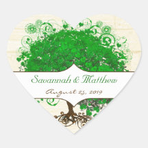 Emerald Heart Leaf Tree Barn Wood Wedding Siegel