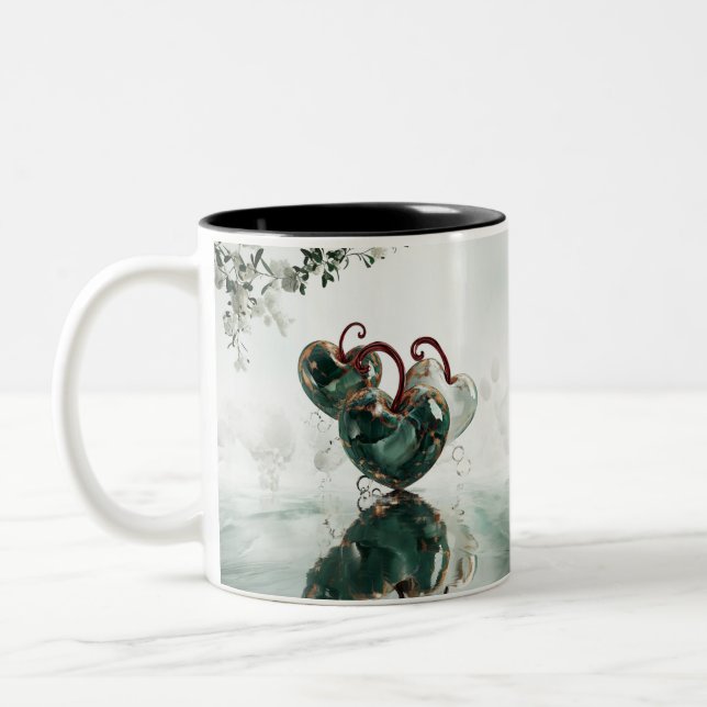 Emerald Heart Reflections Zweifarbige Tasse (Links)