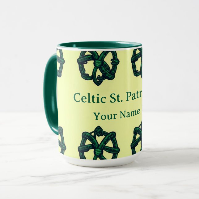 Emerald Heritage Celtic Knot Eternity Mug Tasse (Vorderseite Links)