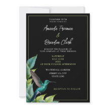 Emerald Hummingbird Tropical Blätter Wedding