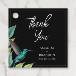 Emerald Hummingbird Tropical Blätter Wedding Geschenkanhänger