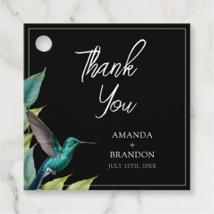 Emerald Hummingbird Tropical Blätter Wedding Geschenkanhänger