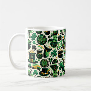 Emerald Isle Charm: Nahtloser St. Patrick's Day Pa Kaffeetasse