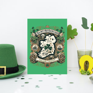 "Emerald Isle Explorer" - Eine Vintage Kartografie Feiertagskarte