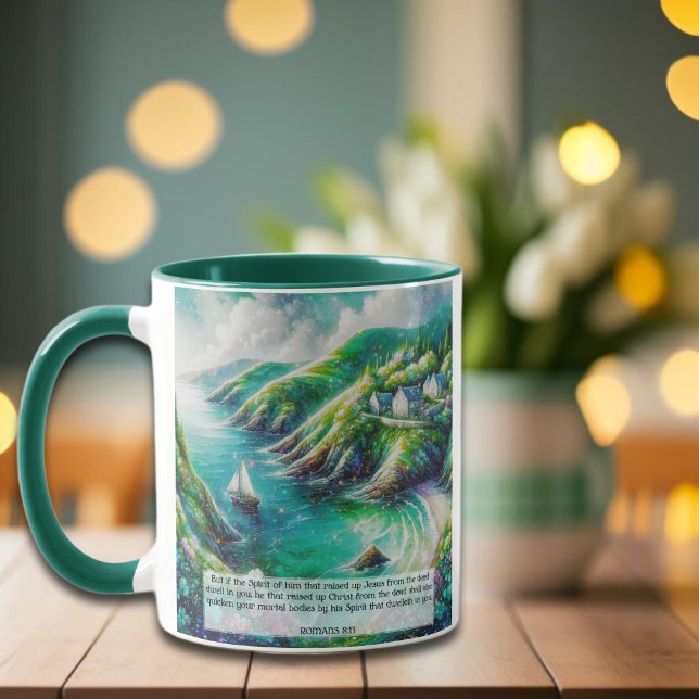 Emerald Isle Irish Christlich KJV Romans Verse Tasse (Von Creator hochgeladen)